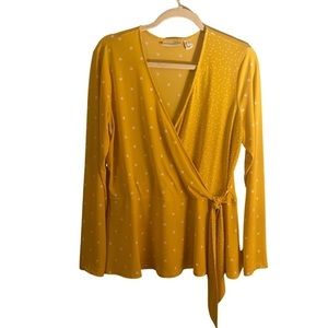 𝅺susan Graver Women’s Yellow Blouse Size Medium